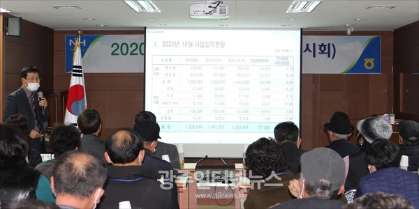 박병수 상임이사가 2021년도 사업계획에 대한 설명을 하는 모습. (자료 사진)