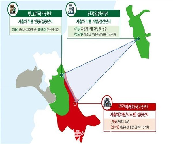 광주 미래 차 소부장 특화단지 위치도. (자료 사진)